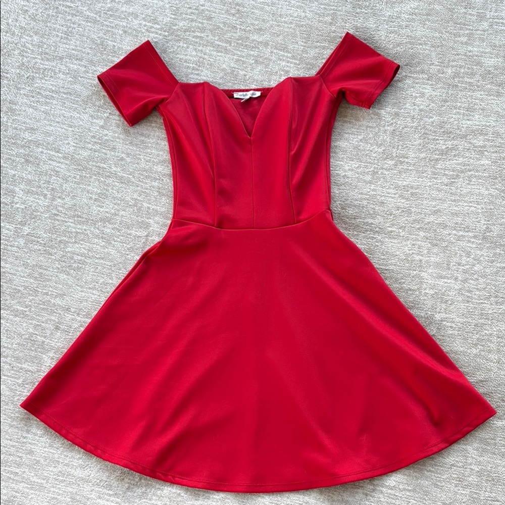 Red Off-Shoulder Dress